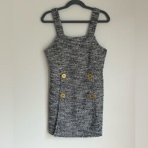 Bonnie Jean Girls Boucle Romper Dress Front Buttons Navy/white Size 8